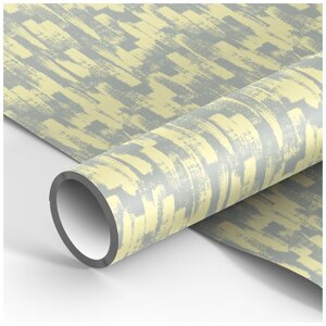 Упаковочная бумага глянцевая MESHU "Grey-yellow" 70*100 см, 90 г