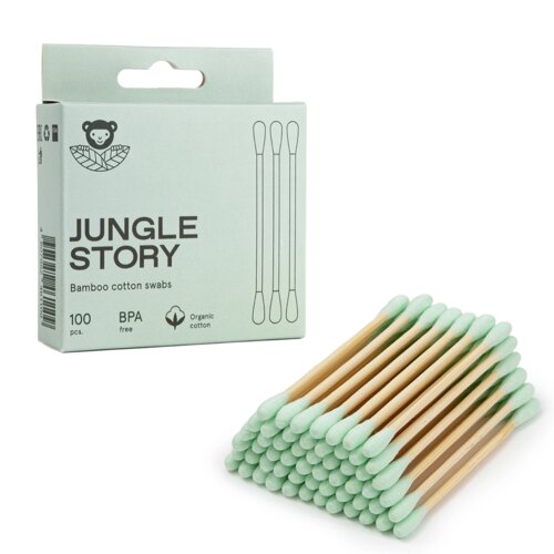 Ватные палочки "Jungle Story" Green с ультра мягким хлопком