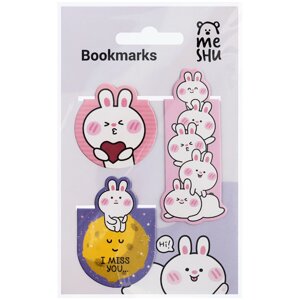 Закладки магнитные для книг MESHU "Bubble bunny" 3 шт