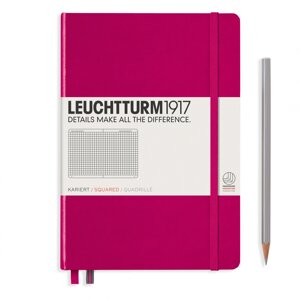 Записная книжка в клетку Leuchtturm A5 251 стр., твердая обложка розовая