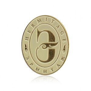 Значок металлический "Эрмитаж Логотип Овал" на подложке