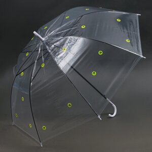 Зонт детский прозрачный с наклейками "смайлики", пвс d=90 см