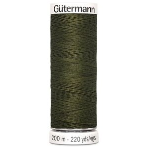 01 Нить Sew-All 100/200 м для всех материалов, 100% полиэстер Gutermann 748277 (399 серо-оливковый хаки), 5 шт