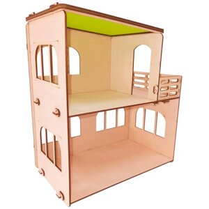 2-х этажный кукольный домик большой с балконом. Кукольный дом модель для сборки, развивающие игрушки для детей