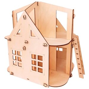 2-х этажный кукольный домик большой с лестницами. Кукольный дом модель для сборки, развивающие игрушки для детей