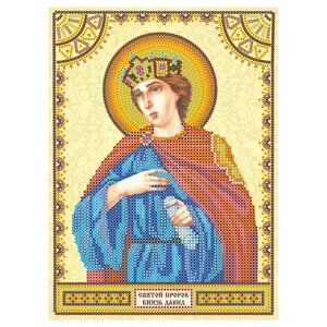 ACK-089 Схема для вышивки иконы бисером на натуральном художественном холсте 'Святой Иосиф' 17*23см