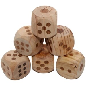 Аксессуар для настольных игр гигантские кубы, дерево, 6 штук
