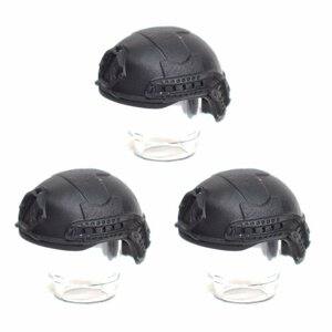 Аксессуары для фигурок лего G BRICK DESIGN, Боевой шлем черный, набор деталей 3 шт.