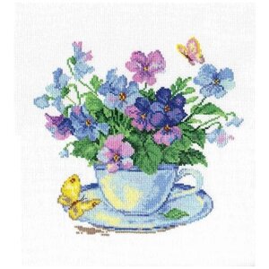 Алиса Набор для вышивания нитками Утренние цветы 24 х 24 см, 2-01 разноцветный