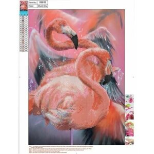 Алмазная мозаика 5D "Фламинго" 30 х 40 см, без подрамника, частичное заполнение