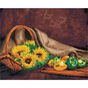 Алмазная мозаика Color KIT "Натюрморт с подсолнухами", 40x50 см
