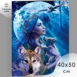 Алмазная мозаика, Картина стразами, Алмазное хобби "Богиня природы" 40х50 без подрамника