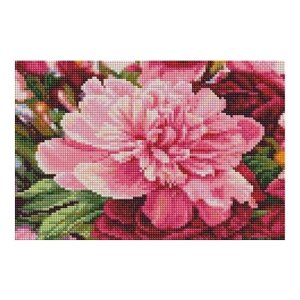 Алмазная мозаика Розовый пион, PaintBoy 20x30 см.