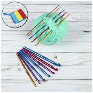 Арт Узор Набор крючков для вязания, d 2-8 мм, 14,5 см, 12 шт, цвет микс