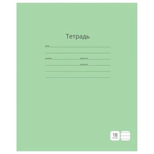 ArtSpace Упаковка тетрадей Однотонная, Т18л_3665, 20 шт., линейка, 18 л., 20 шт., зеленый