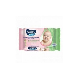 AURA Ultra Comfort Влажные салфетки для детей с алоэ и витамином Е, 100шт с крышкой (3 уп в наборе)