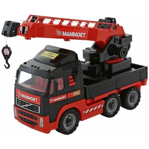 Автокран Mammoet Toys с поворотной платформой 203-01 Volvo 56979, 43 см, черный/красный