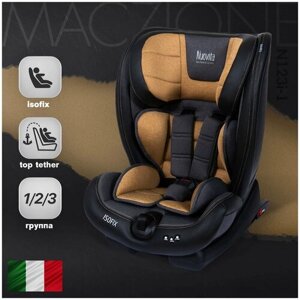 Автокресло детское с креплением Isofix Nuovita Maczione N123i-1/Группа: 1/2/3 – от 9 месяцев до 12 лет, вес 9-36 кг (Nero/Чёрный)