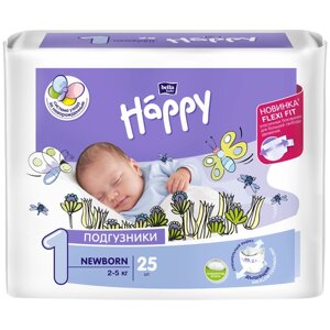 Bella baby Happy Подгузники детские "bella baby Happy" Newborn, 25 шт. уп., вес 2-5 кг