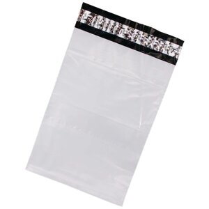 Белый курьерский пакет с клеевым клапаном с карманом, курьер пакет для маркетплейсов, сейф пакет 16,5х24 см, 50 штук