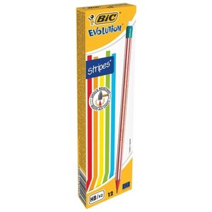 BIC Набор чернографитных карандашей Evolution Stripes 12 шт (8960342)