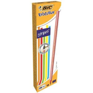 BIC Набор чернографитных карандашей Evolution Stripes 12 шт (918487)