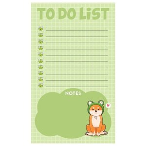 Блок для записей (To Do list) MESHU 10,0*17,0см, 50л. Cute dog", на склейке