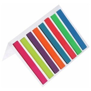Блок-закладки с липким краем 6 мм х 48 мм, пластик, 20 листов, флуоресцентный, 8 цветов