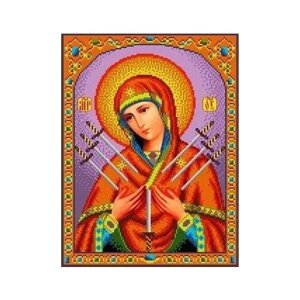 Богородица Семистрельная Рисунок на ткани 27х35,5 Каролинка ткби 3018/1