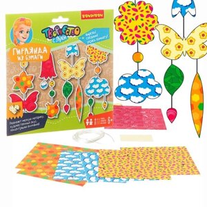 BONDIBON Набор для детского творчества Гирлянда из бумаги Цветочная поляна (ВВ1846)