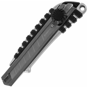 BRAUBERG Нож канцелярский 18 мм brauberg metallic , роликовый фиксатор, резиновые вставки, металл, 237159