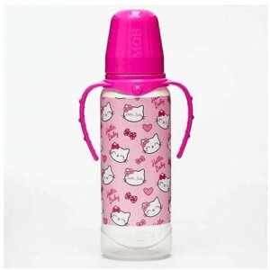 Бутылочка для кормления Mum&Baby "Little kitty"250 мл цилиндр, с ручками