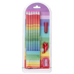 Calligrata Набор карандашей 12 штук, с аксессуарами, 5465255 красный/зеленый/синий/желтый