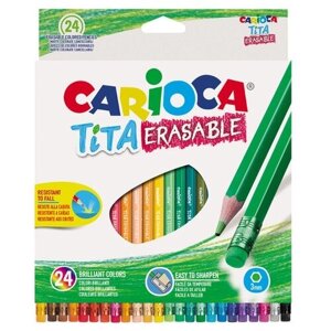 Carioca набор цветных карандашей Tita Erasable 24 цвета (42938/24)