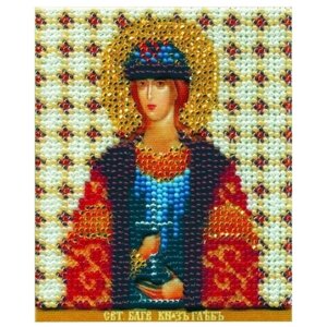 Crystal Art Набор для вышивания бисером Икона святой благоверный князь Глеб 9 x 11 см (Б-1147)