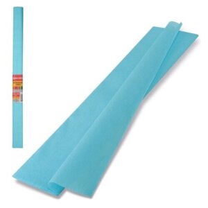 Цветная бумага крепированная плотная в рулоне BRAUBERG, 50х250 см, 1 л., 32 г/м2 1 л. , голубой