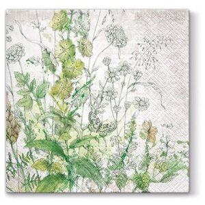 Декупажная карта - Луговые цветы, салфетки трехслойные, 33 х 33 см, 1 упаковка