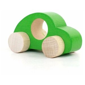 Деревянная фигурка-каталка Томик "Машинка" зелёная, развивающая игрушка для малышей