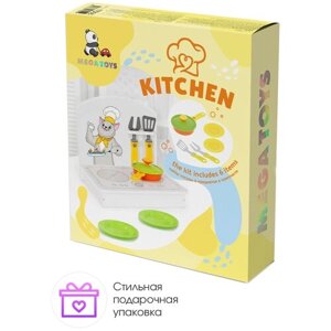 Деревянная мини кухня детская игровая для девочек Мега Тойс в подарочной упаковке