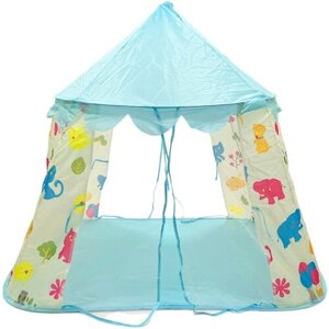Детская игровая палатка "Шатер корона" для дома, дачи детского сада, центра развития, голубая