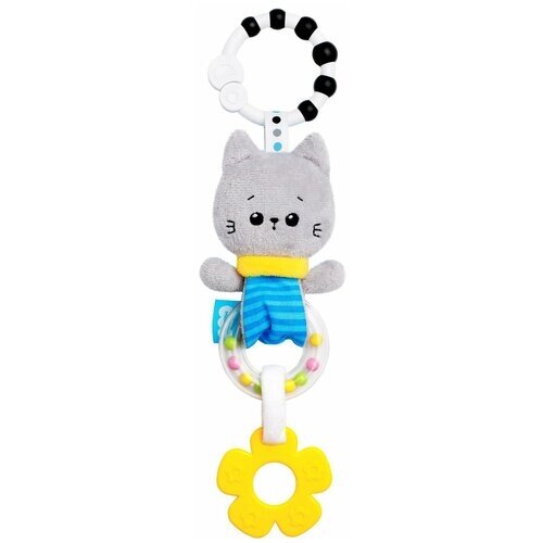 Детская игрушка для кроватки Мякиши "Котёнок Кекс"подвеска погремушка 684 7*31*3 см