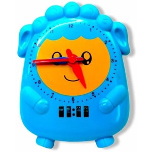 Детские развивающие игрушки "Часы с подставкой" синий, 18см