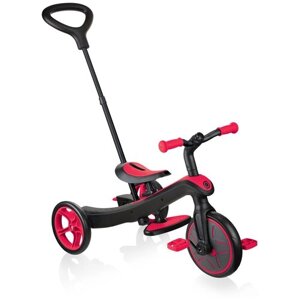Детские трехколесные велосипеды, самокаты с сиденьем и беговелы для малышей GLOBBER EXPLORER TRIKE 3-в-1 631-102 Цвет-Красный