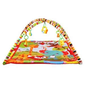 Детский игровой коврик забавный лисенок с игрушками на подвеске Умка