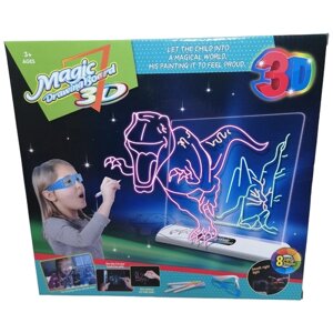Доска для рисования 3Д Magic drawing board 3D динозавры