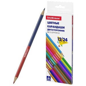 ErichKrause Набор цветных карандашей "Basic Bicolor" трехгранные двустор. 12 шт 24 цвета арт. 50531