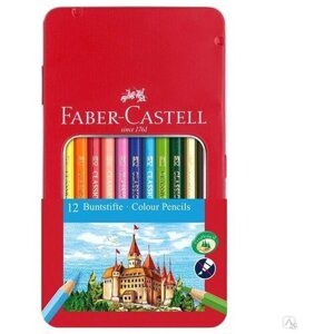 Faber-Castell Карандаши цветные Замок, 12 цветов (115801) красный