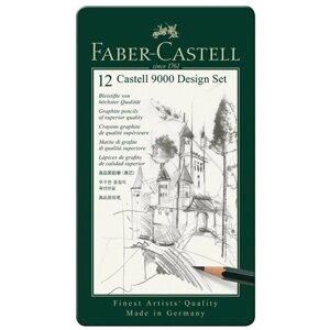 Faber-Castell Набор чернографитовых карандашей Castell 9000, 12 шт (119064) зеленый