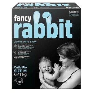 Fancy Rabbit Подгузники на липучках, 6-11 кг, M, 32 шт