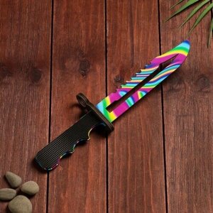 FlashMe Сувенир деревянный «Штык нож», радужное лезвие
